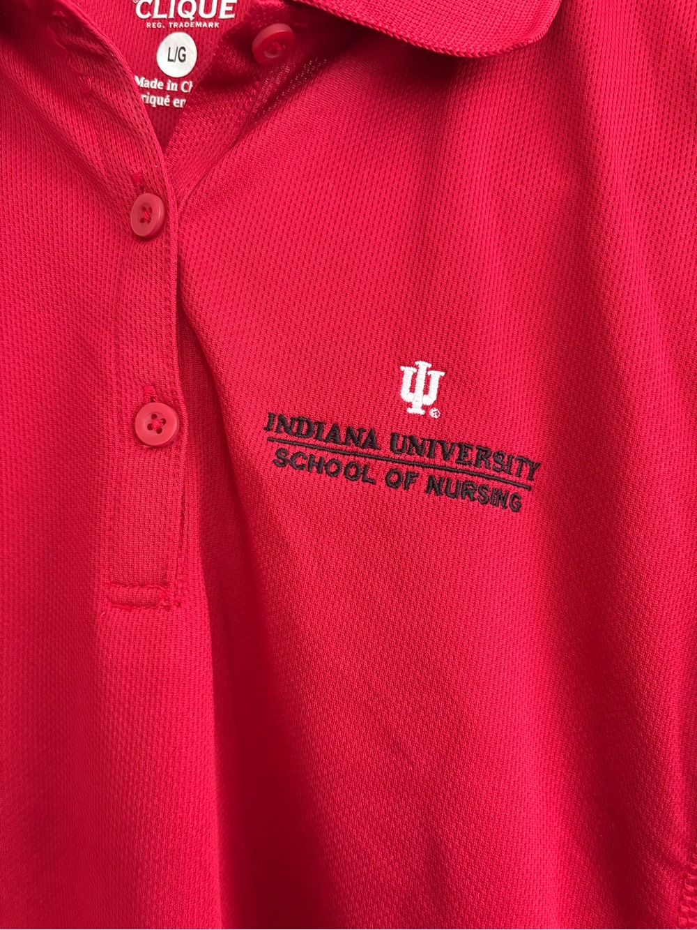 Indiana University School Of Nursing Red Polo Size Large IU Nursing - Picture 3 of 5
